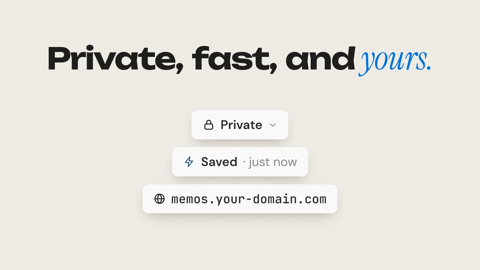 Still from the OVERSHOOT film about Memos at 0:12.5: Private, fast, and yours