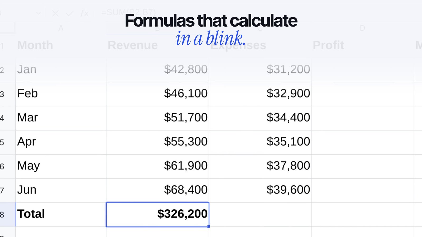 Still from the OVERSHOOT film about Univer at 0:10.3: Close-up of the Total row at $326,200